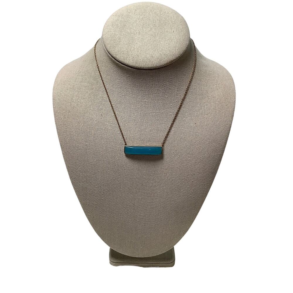 AV Argento Vivo 925 Sterling Silver Gold Vermeil Turquoise Bar Necklace A13-11